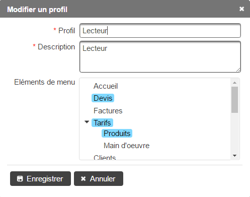 logiciels sur-mesure Profils utilisateurs