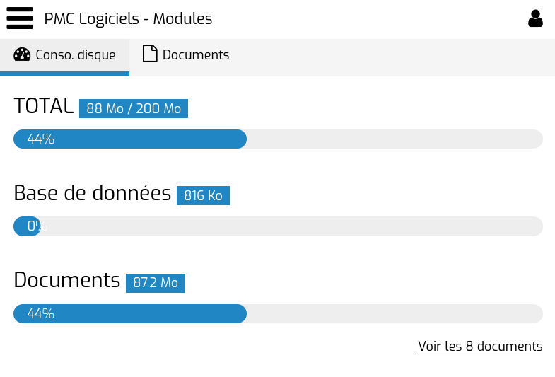 Consommation d'espace disque