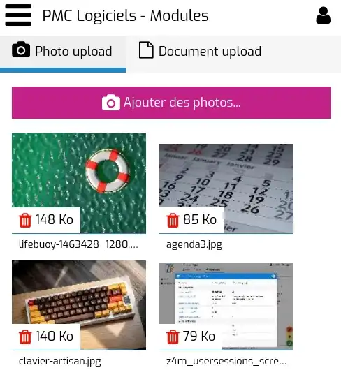 Chargement de photos