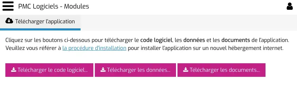 Téléchargement de l'application