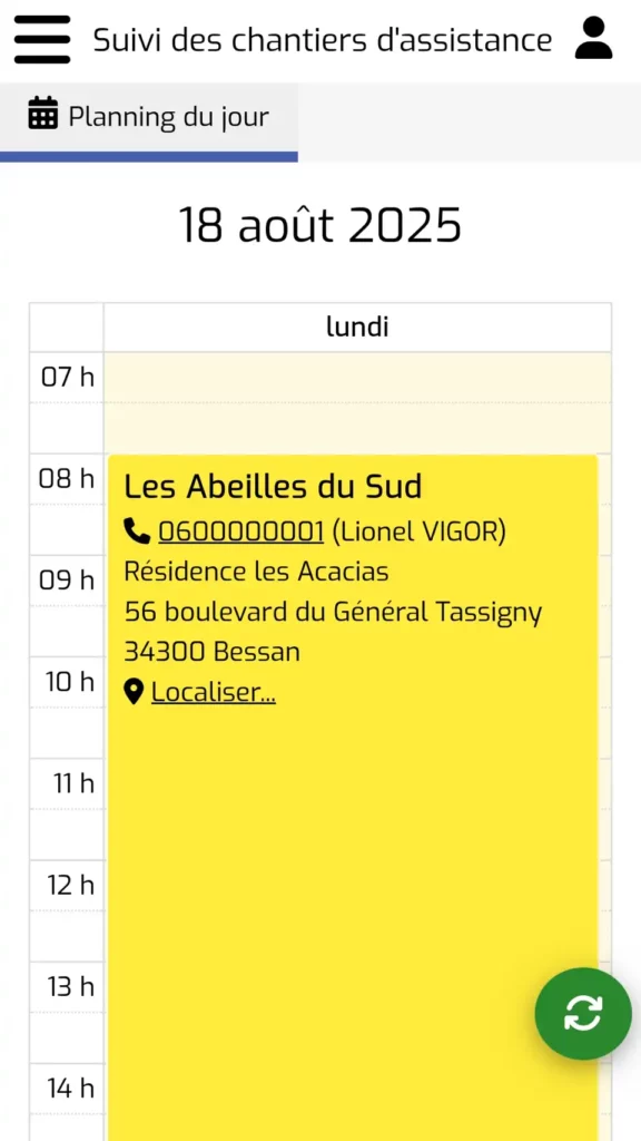 planning technicien smartphone