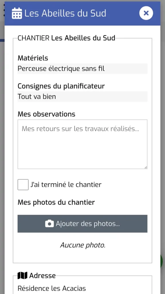Détail planification technicien